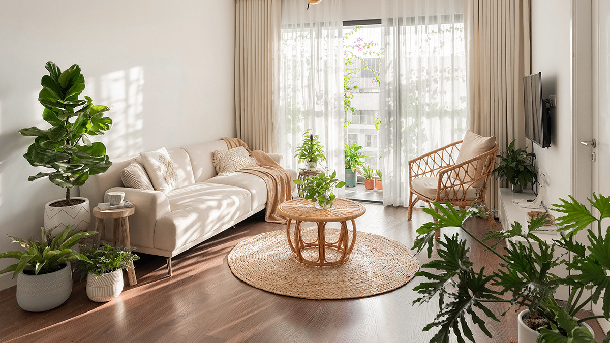 看到她家102㎡三居室我慕了，米色贯穿全屋，绿植作点缀满满生机感