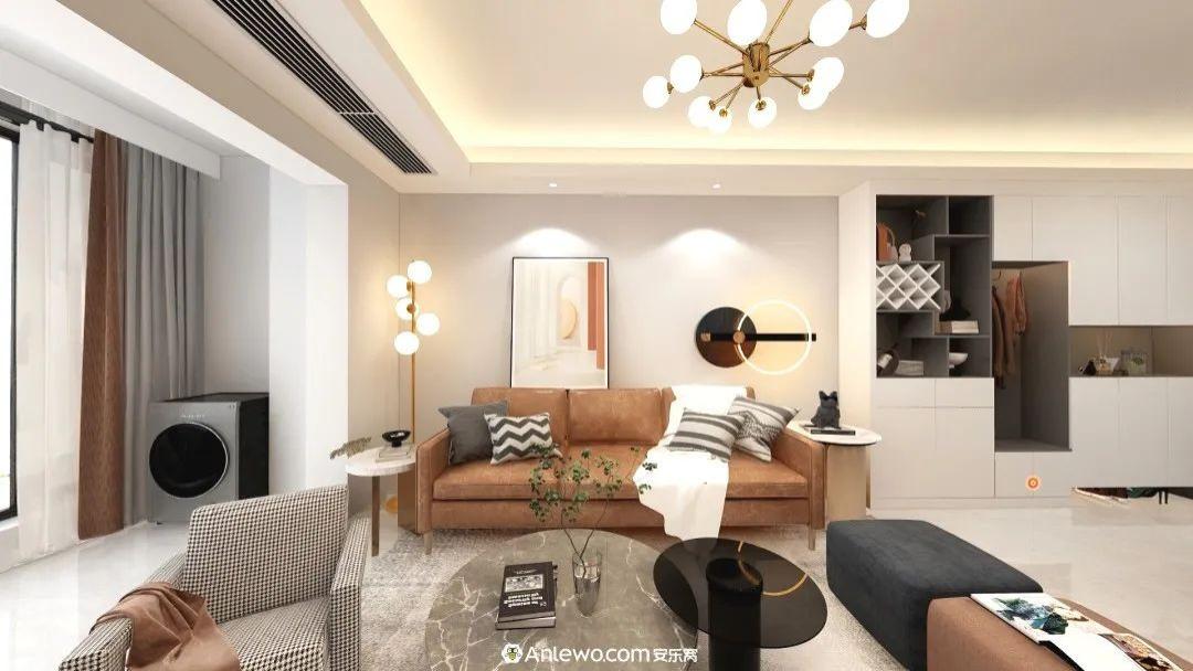 103㎡现代北欧风，客厅的搭配设计简直太爱了！