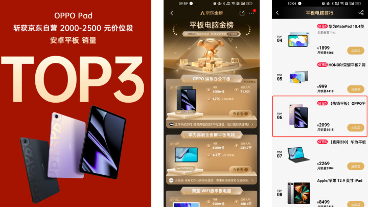 折叠屏|618销量TOP3，安卓板皇实力出击，终于知道为什么OPPO Pad会火了