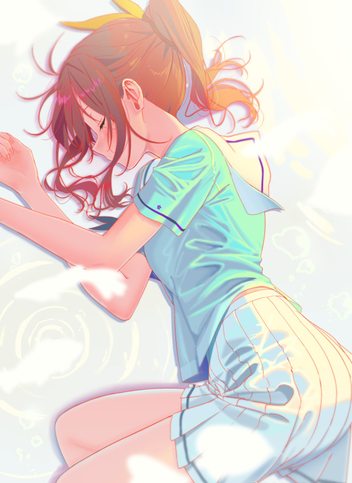 二次元|灵动而洒脱的二次元美少女角色插画，画面的光影氛围感很强