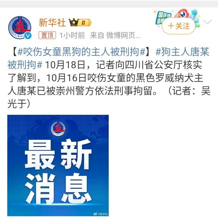 撕咬2岁女童的黑狗狗主人找到了！不知道是不是迫于压力，无奈到警局自首了。目前已经