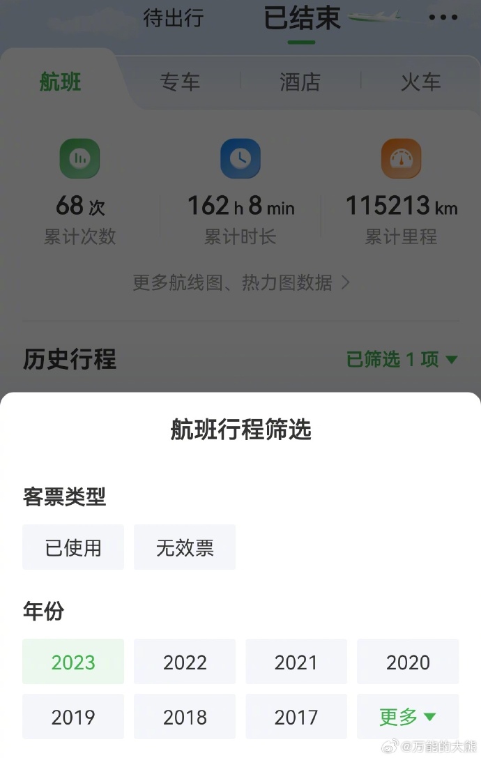 到年底还有三次汽车活动，大概今年能飞74次，距离19年的80次只有一步之遥，也可