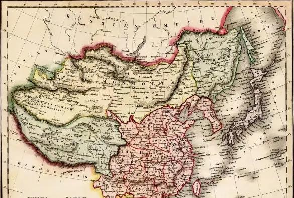 竟然发现了一份英版证据！这份地图出自1832年的英国出版社，绘制了中国和日本的疆
