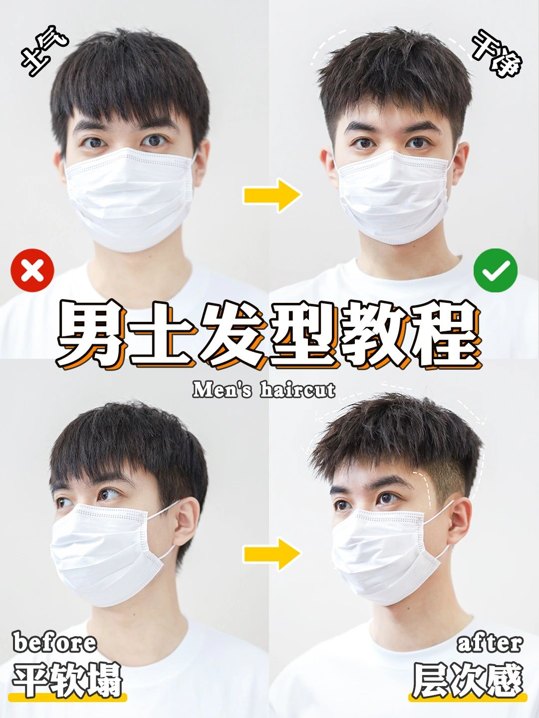 男生加分发型参考平软塌必看干货！易打理