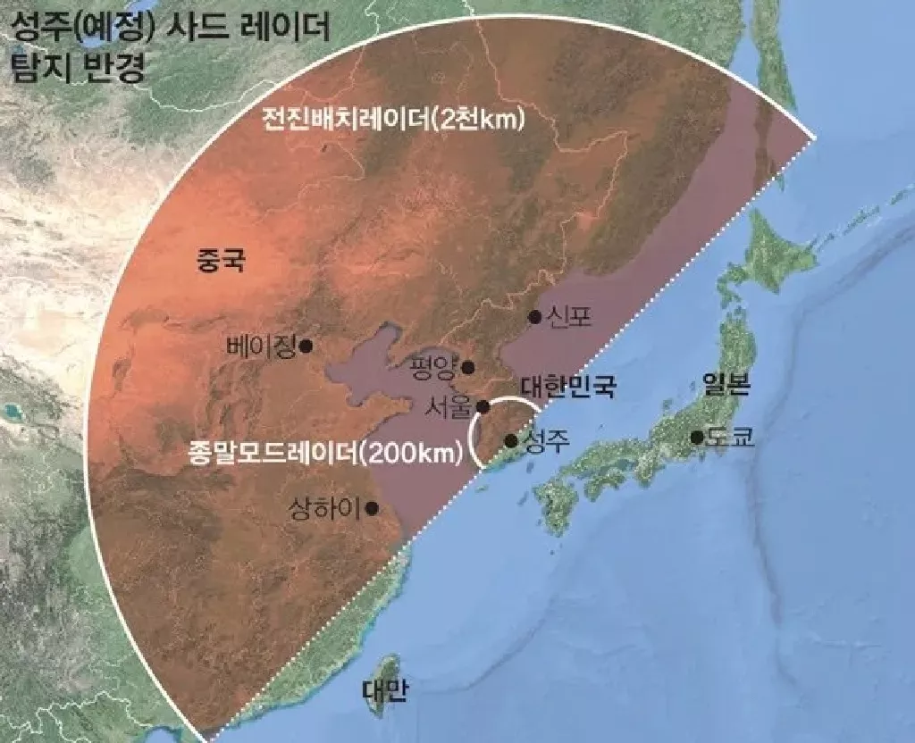 触目惊心！这是韩国“萨德”反导系统雷达的搜索范围，几乎将半个中国都囊括进去了。“