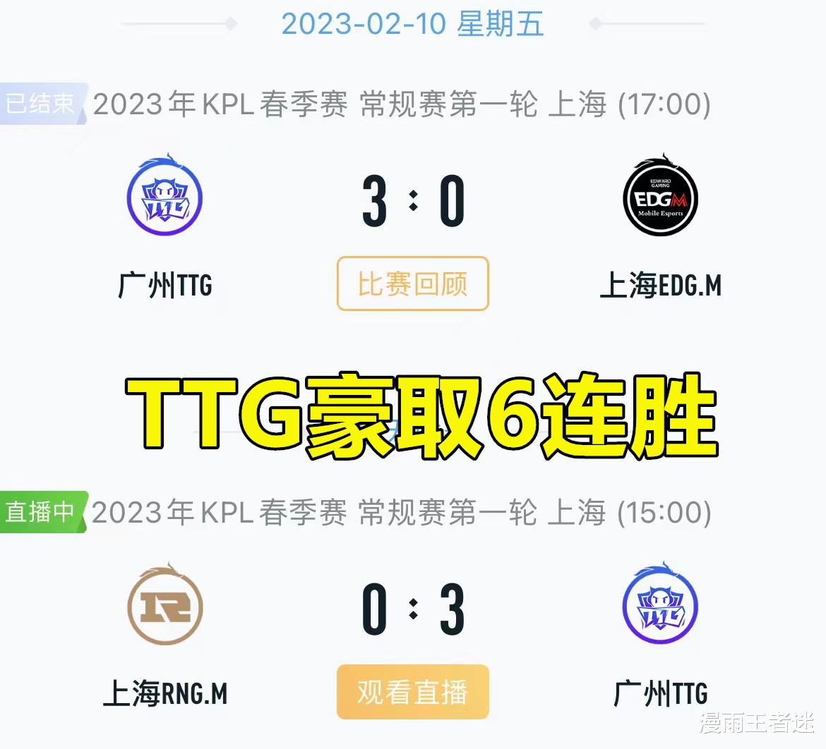 TTG豪取6连胜，离S组近在咫尺：射辅一换，盘酱回归，直接起飞！