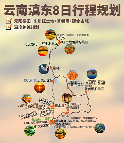 云南滇东南元阳梯田8日攻略+东川红土地