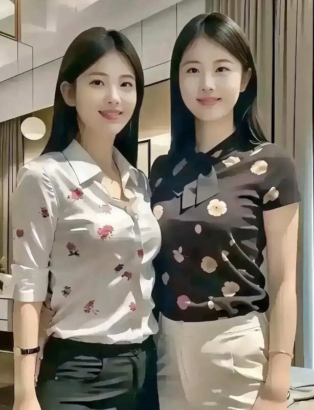 母女情深一朵花，
不仅丰满又优雅，
分出母亲和女儿，
显示高手你他她