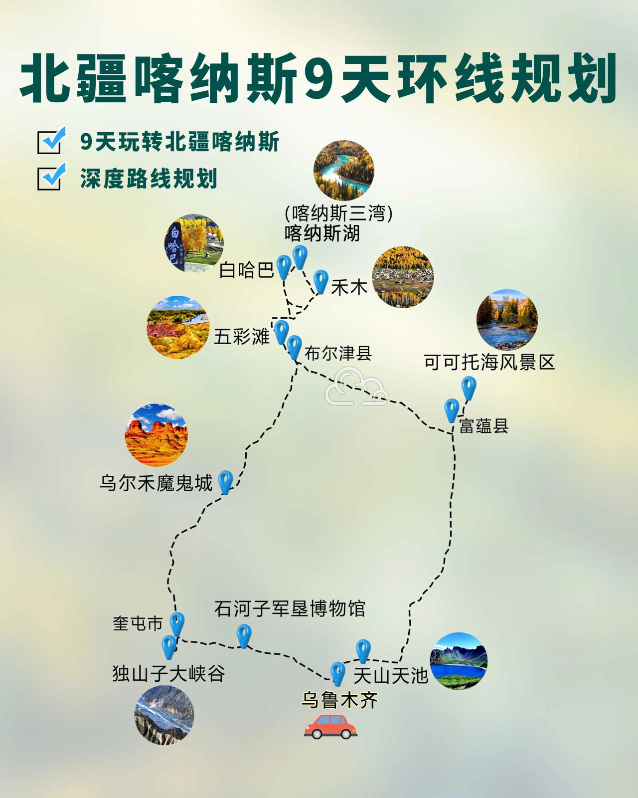 新疆北疆喀纳斯9日环线旅游，喀纳斯秋景