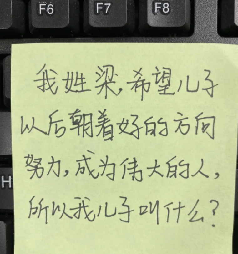 网友姓梁，该怎么给儿子取名字？