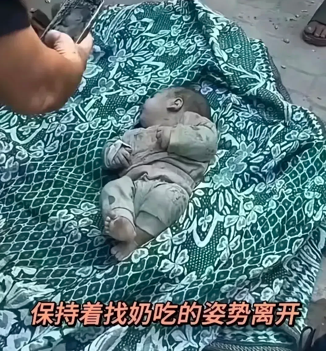 保持着找奶吃的姿势去世，可怜的孩子，太心疼了，才这么小太残忍了！
