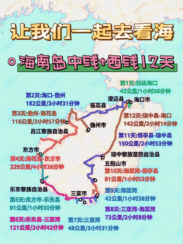 去看海吧|海南岛西线+中线12日自驾