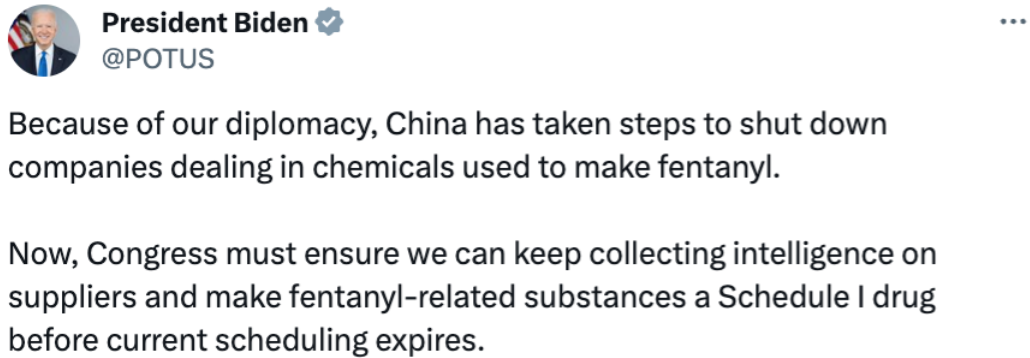 最新消息，美国总统拜登声明指出，由于我们的外交努力，ZG已采取措施关闭了经营用于