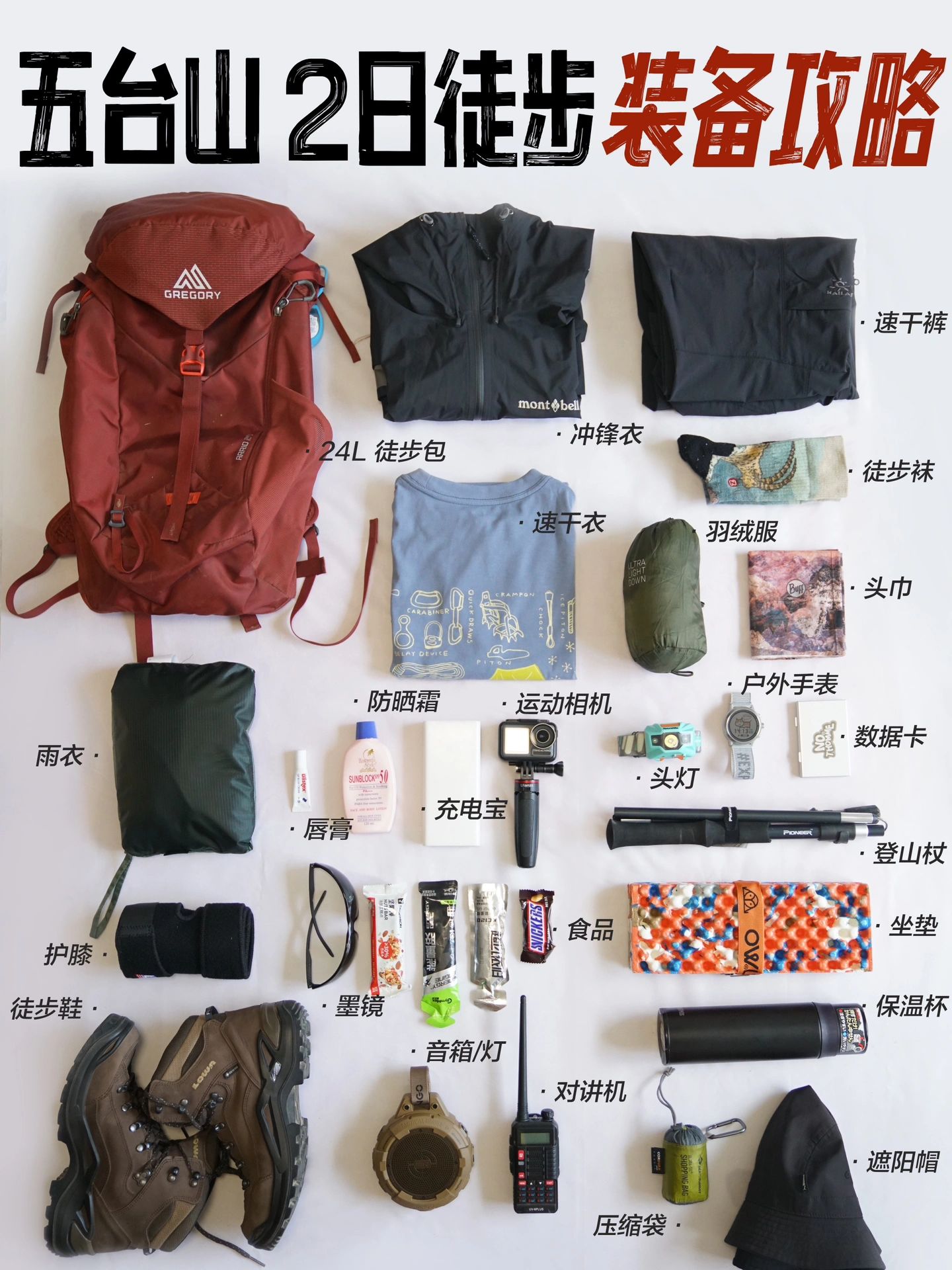 五台山2日徒步50km总结必带装备清单