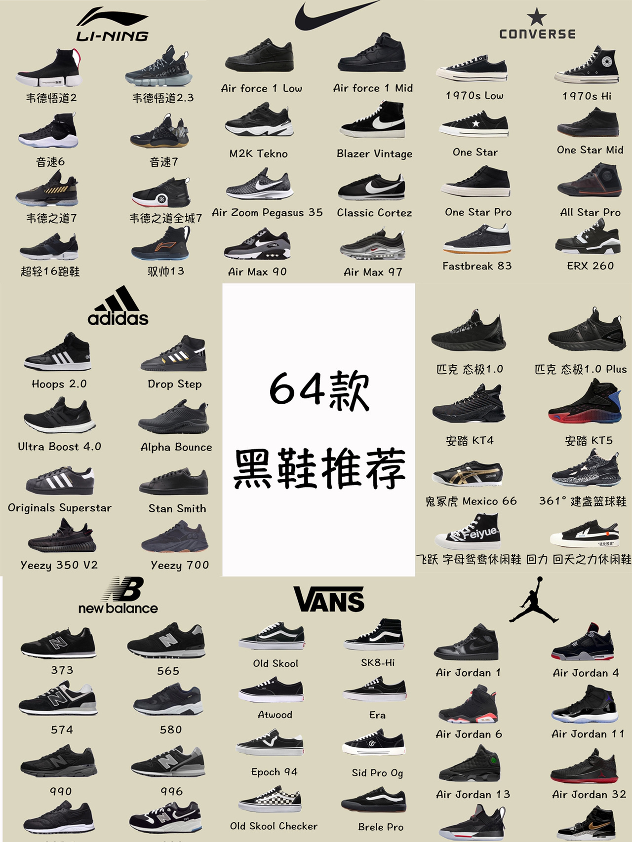 黑鞋推荐#男运动休闲鞋品牌大全#