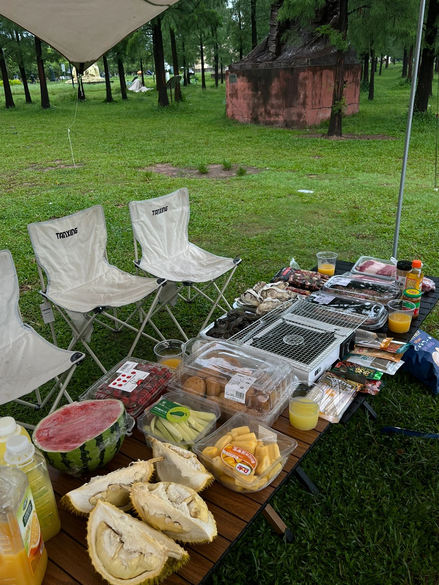 广州周末小聚江边大学城露营🏕️