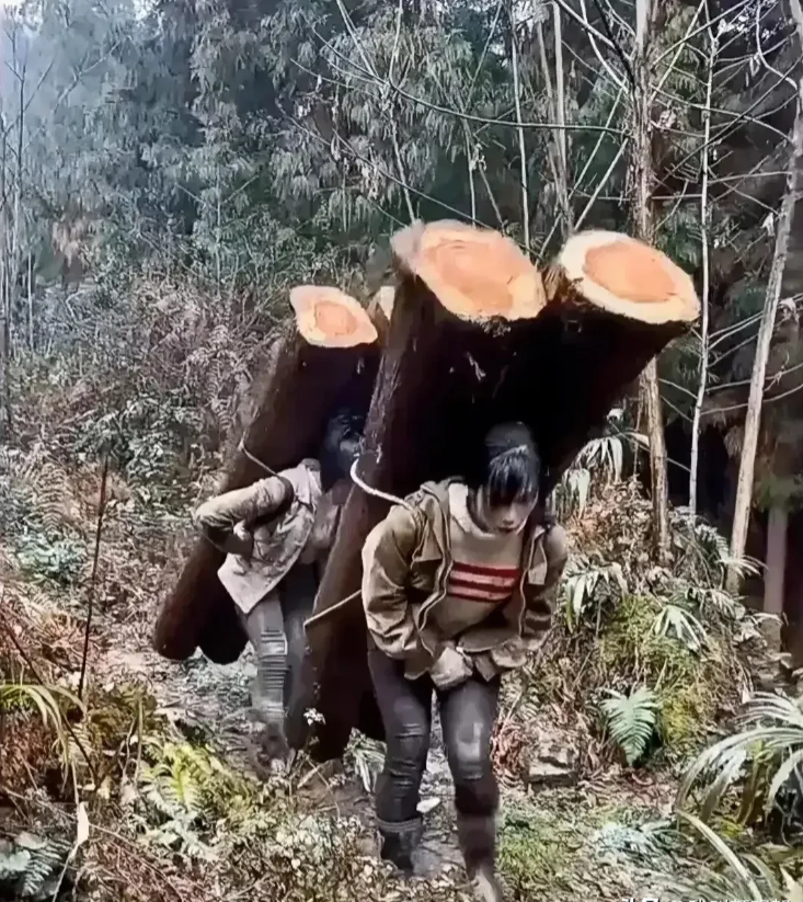 这两个背树的网红不仅没道德，更没生活经验和没智商。
本人农村长大，小时候经常跟着