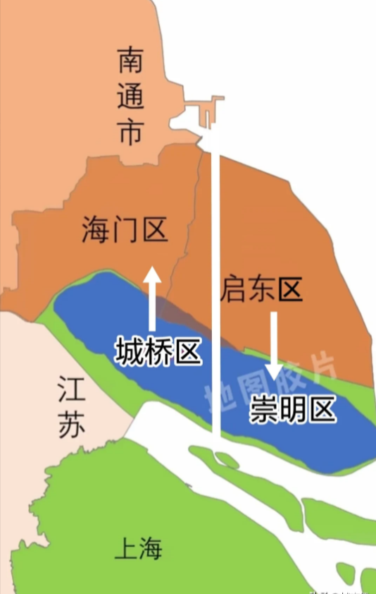 江苏和上海互换土地，南通把启东市划给上海，上海把崇明岛的西半部划给南通。具体建议