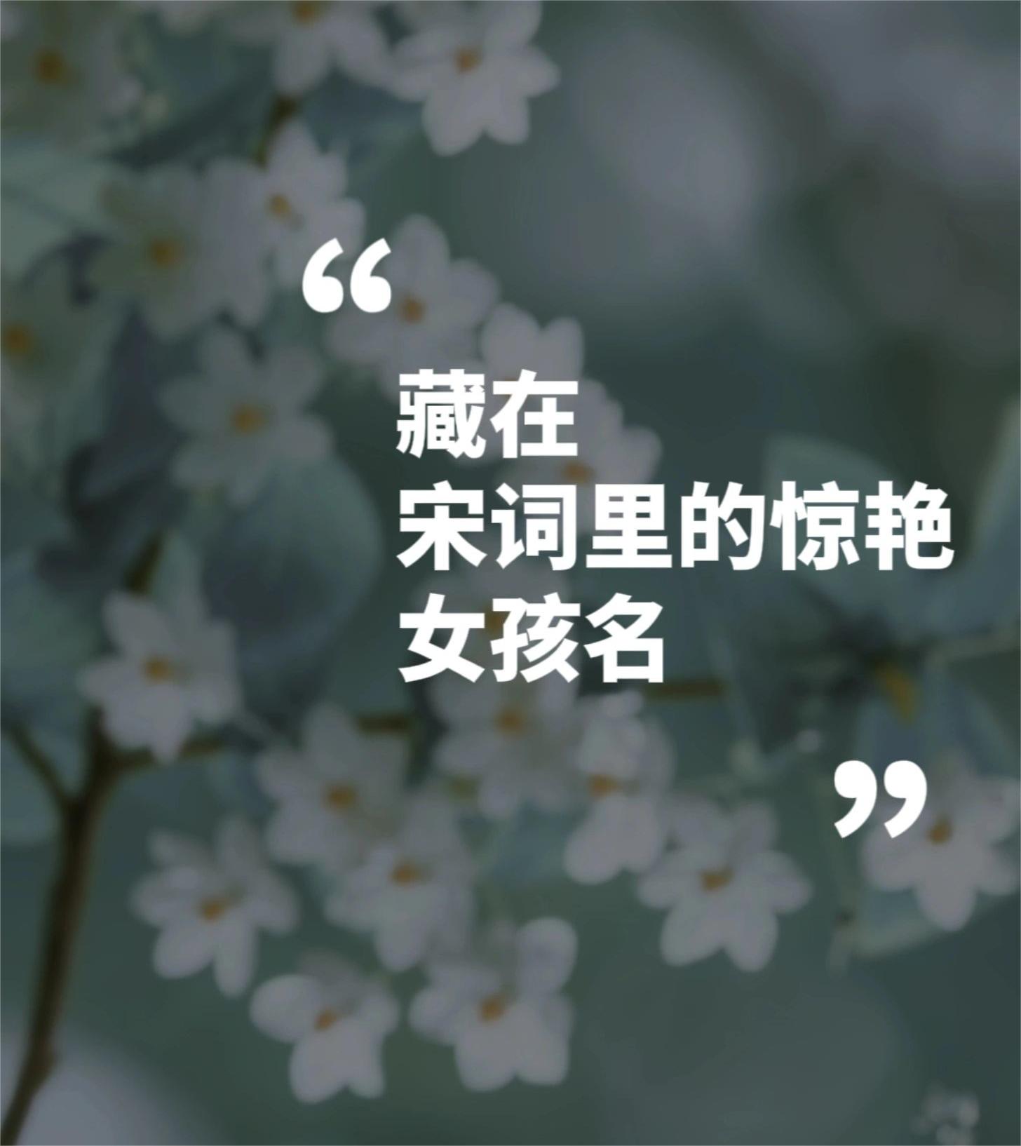 藏在宋词中女孩名#宋词里惊艳众生名字#