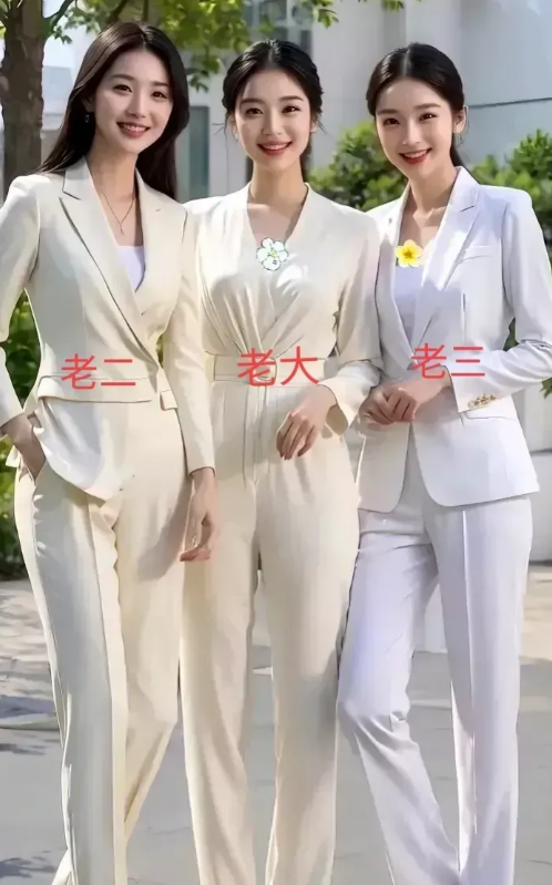 三位姐妹花，老大温柔，老二优雅，老三知性，她们都很漂亮有气质，你觉得她们谁更美？