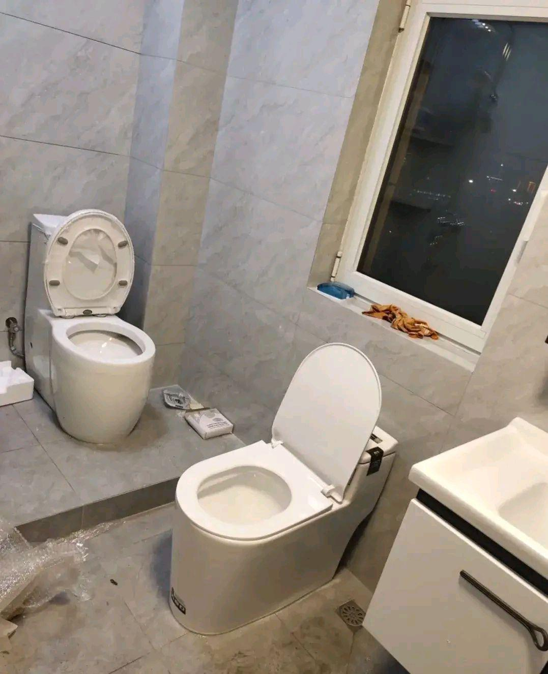 一个卫生间，装一个马桶，再装一个蹲坑，我见过！哪怕是装一个小便池，我也见过！但一