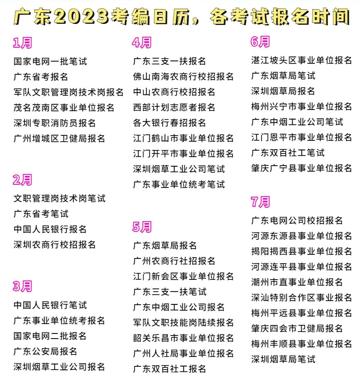 广东考编日历表#事业编报名时间#