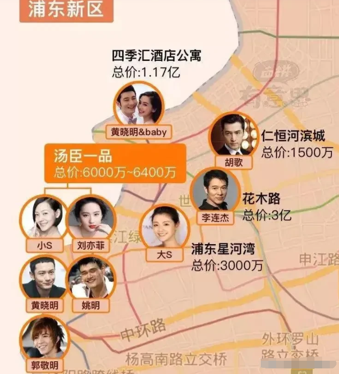 定居在上海的明星艺人