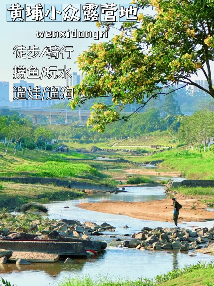 黄埔小众免费遛娃地|草坪露营骑行玩沙捞鱼