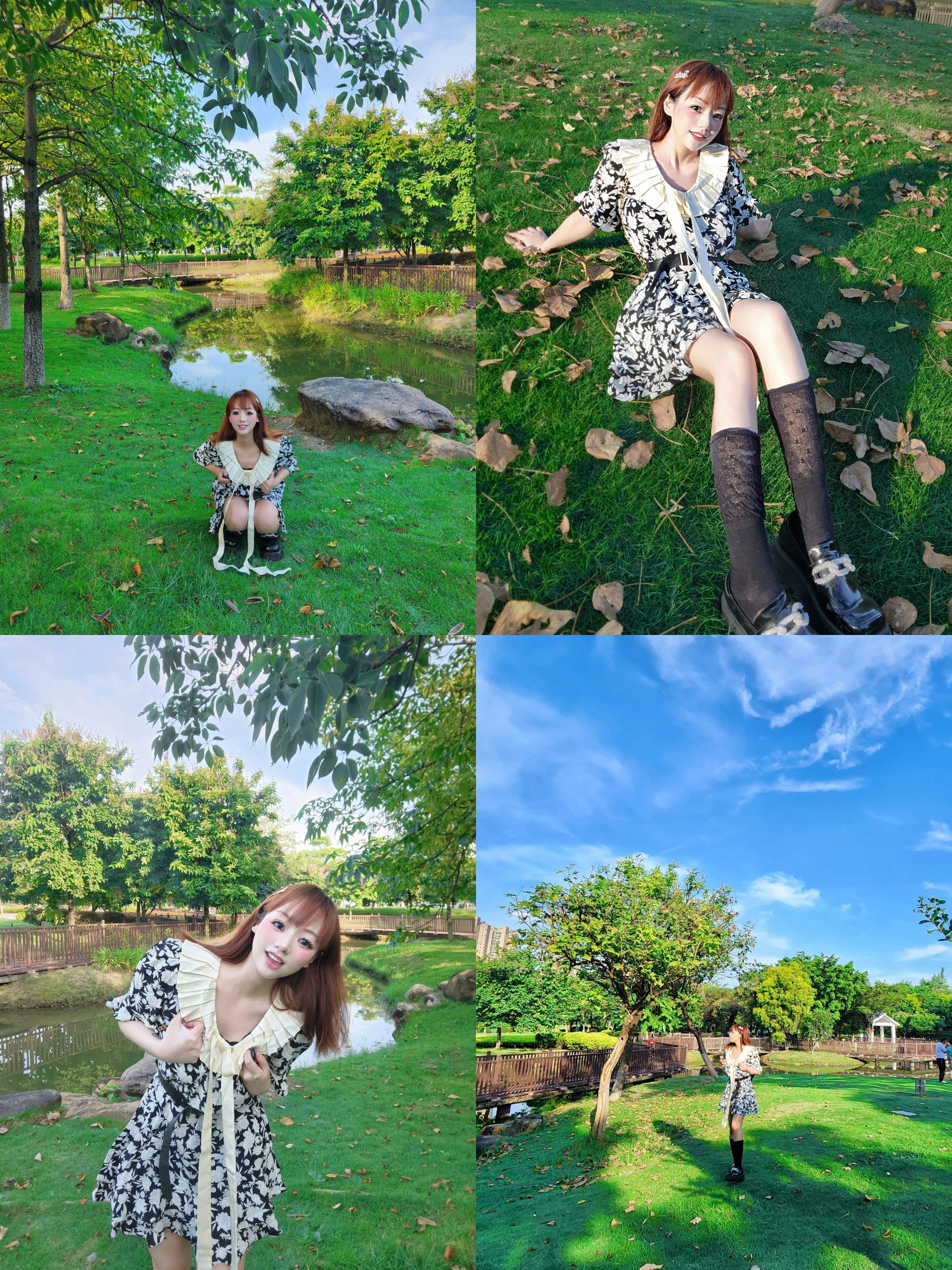 广州市中心超大草地北江休闲绿地公园