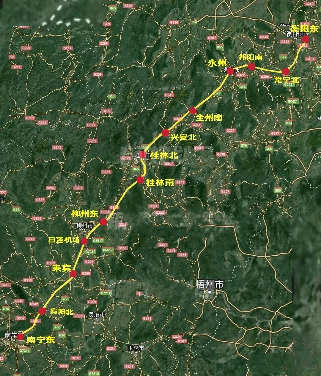 南宁至衡阳高铁，柳州至衡阳段已经纳入国家十四五规划先期启动

南衡高铁是广西主导
