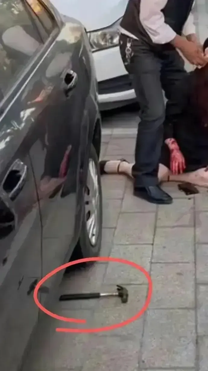 通过女律师被铁榔头砸头事件，三点证明一定要远离极端的人！

1、明目张胆，公然在