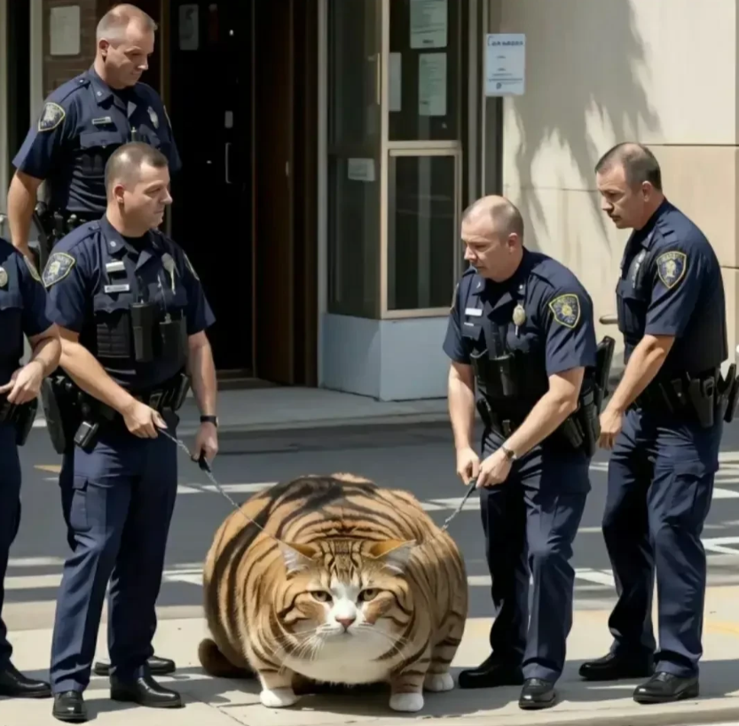 一只肥胖的大猫，因为常常夜深人静到附近的一家餐厅厨房偷吃，把自己吃成了庞然大物。