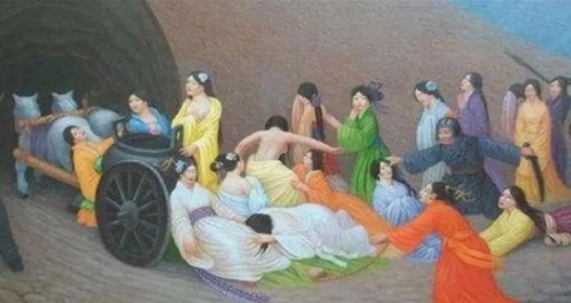 殉葬的陪葬人在墓里能活多久？
大部分人以为的殉葬:大活人哭天抢地的被推进地宫，随