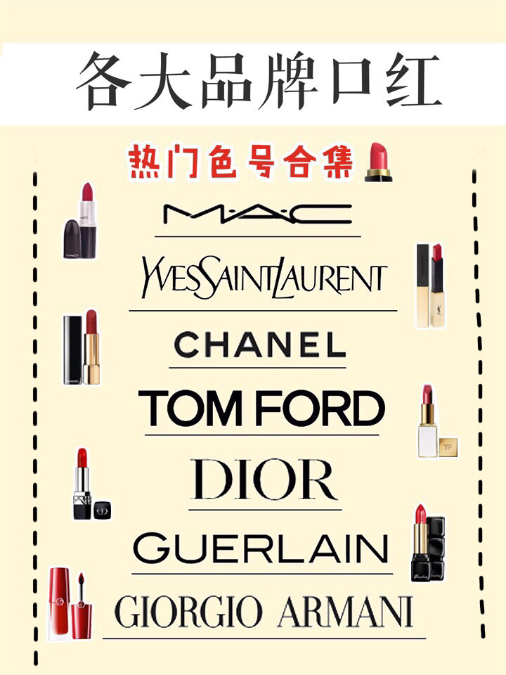 大牌口红热门色号#所有口红品牌大全#