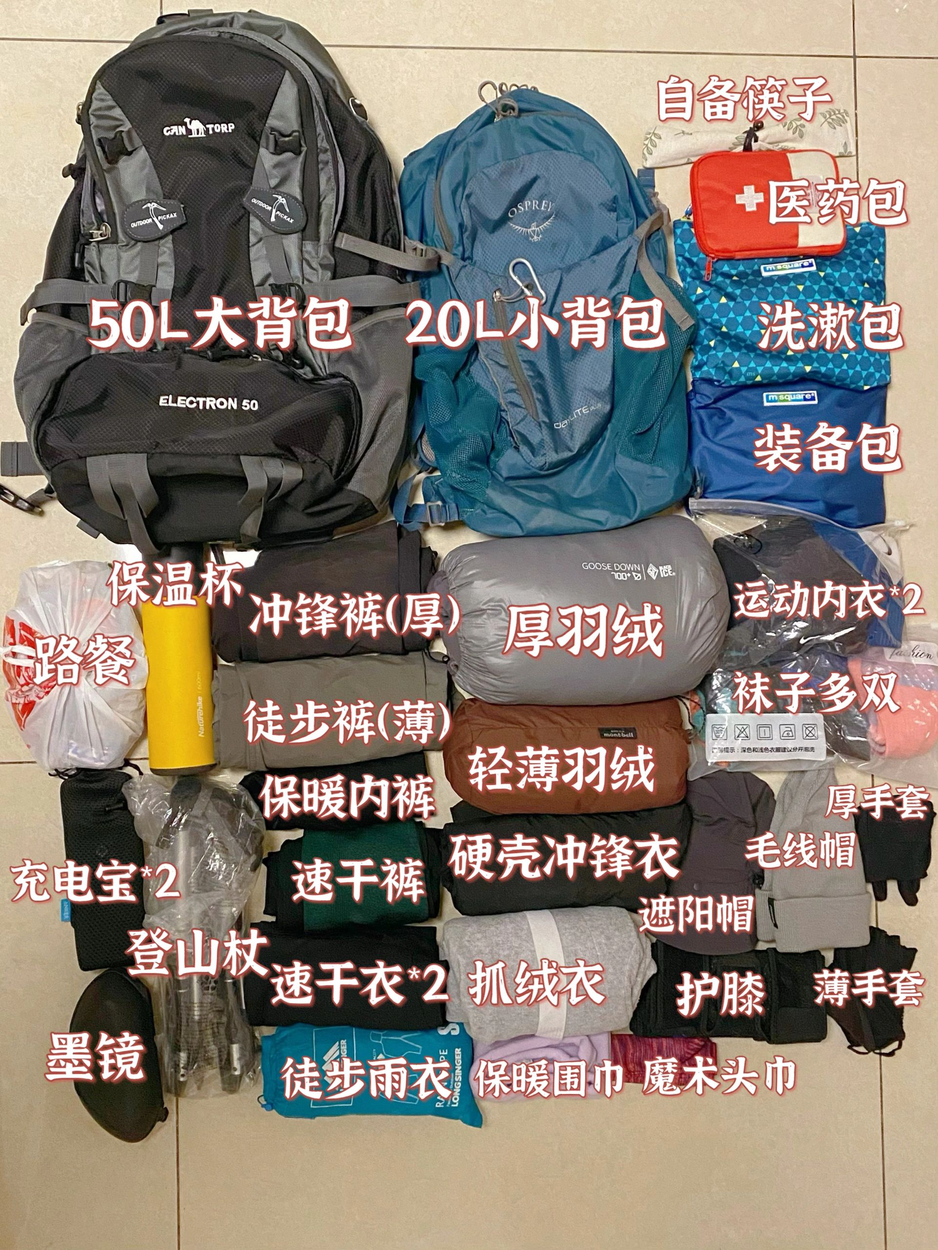 四姑娘山大峰三天两夜装备清单