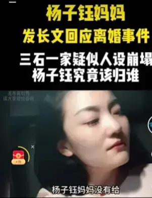 看了三石一家与杨子钰妈妈两边的小作文，大慨总结了第一当年裸婚，杨子钰爷爷奶奶姑姑