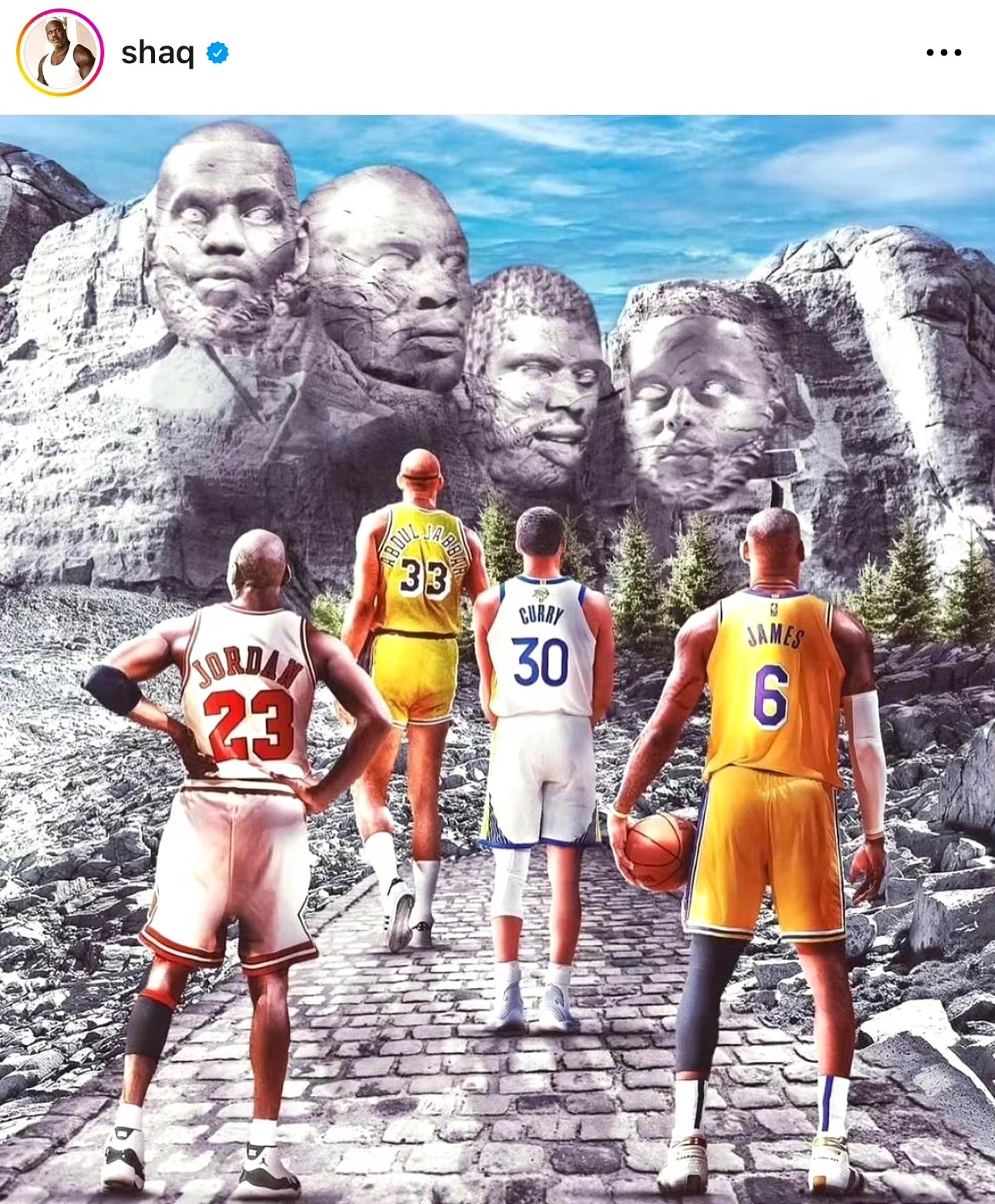 今天前NBA名宿大鲨鱼奥尼尔在社交媒体动态上发布了一张图片引起了热议，同时他在上