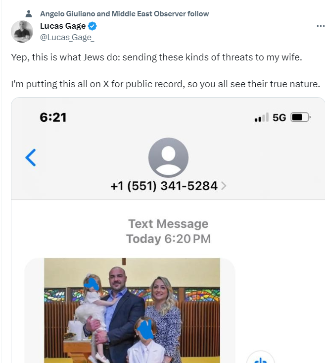 犹太狂热分子威胁美国退役军人的家人：我们将把你的孩子从家里掳走。
美国海军陆战队