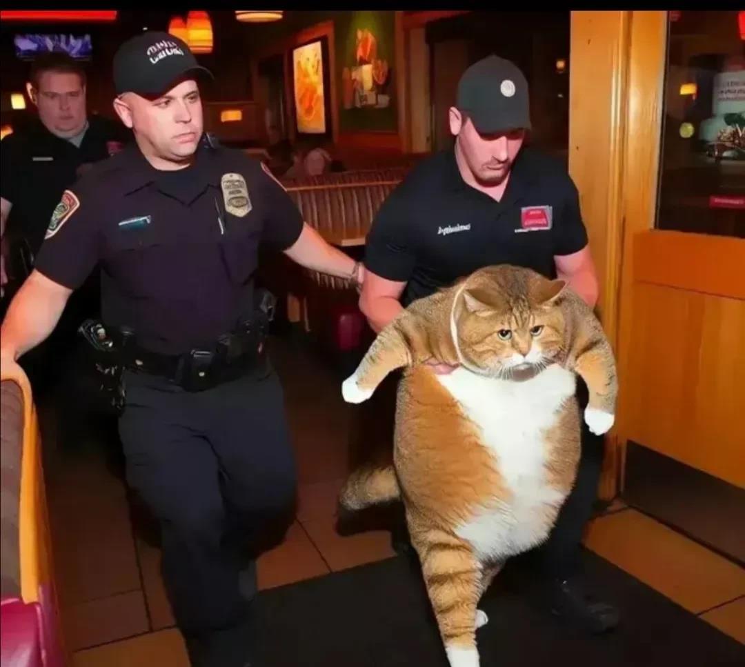 这只被警察逮捕的猫，现在已经成了世界的网红，因为它是被美国警察逮捕的，逮捕它的原