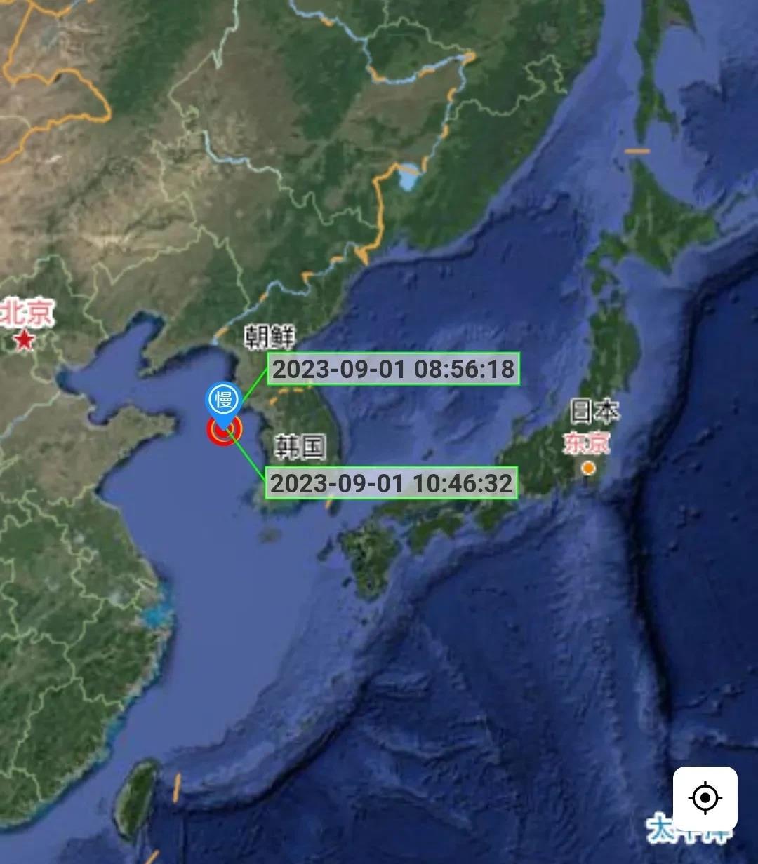 突发 刚刚, 9月1日11点46分, 黄海海域发现大量韩国捕捞船