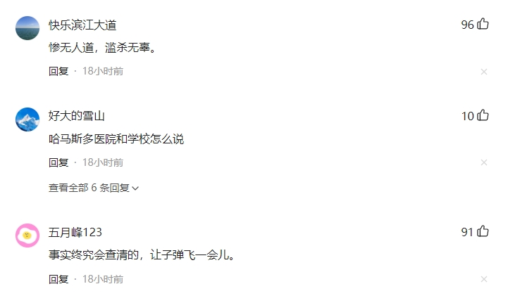 加沙医院被空袭引发愤怒 拜登发声！
以色列方面做事也不光明磊落，以色列认为哈马斯
