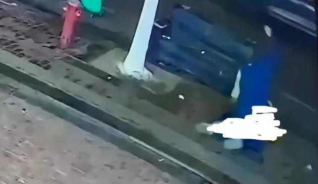 外卖员疑被小区保安连捅数刀，看着疯狂的保安，一刀一刀的扎向疑似女性外卖员，心都是