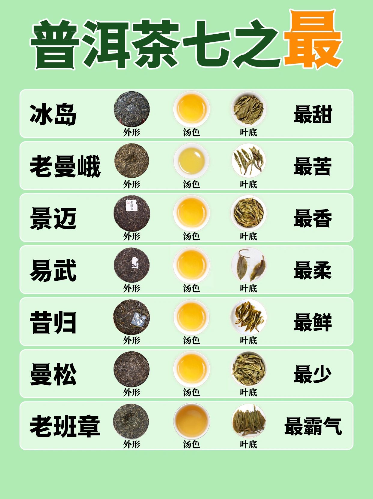 七种普洱茶#普洱茶有哪些品种#