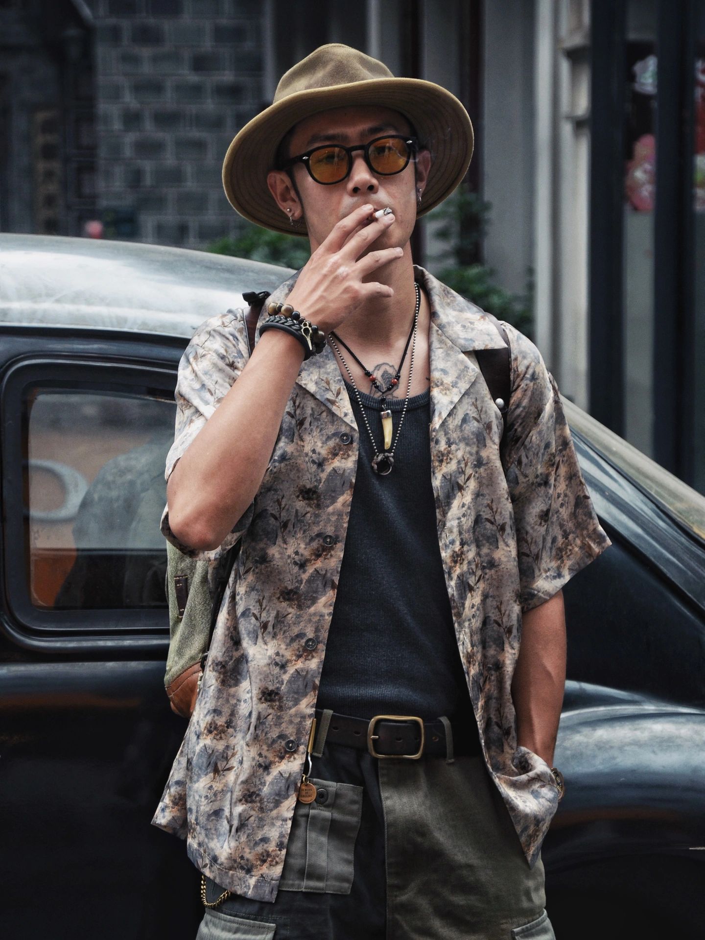 夏威夷衬衫工装短裤夏季混搭