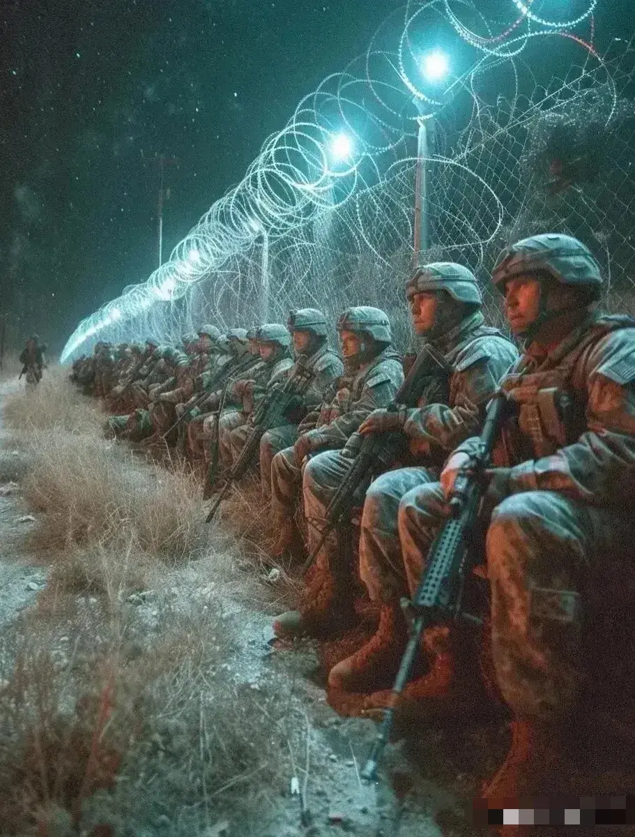 威武霸气！！美国得州国民警卫队坐在边境边上……
