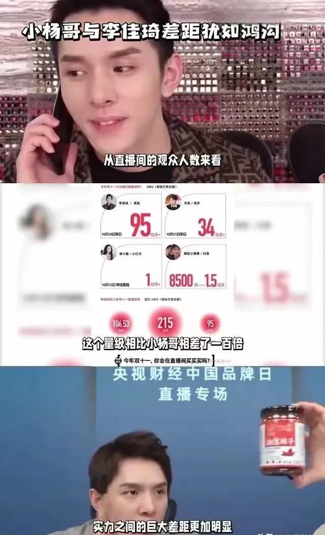 小杨哥和李佳琦的双十一收入胜负已经大结局了

小杨哥和李佳琦在直播间观众人数和双