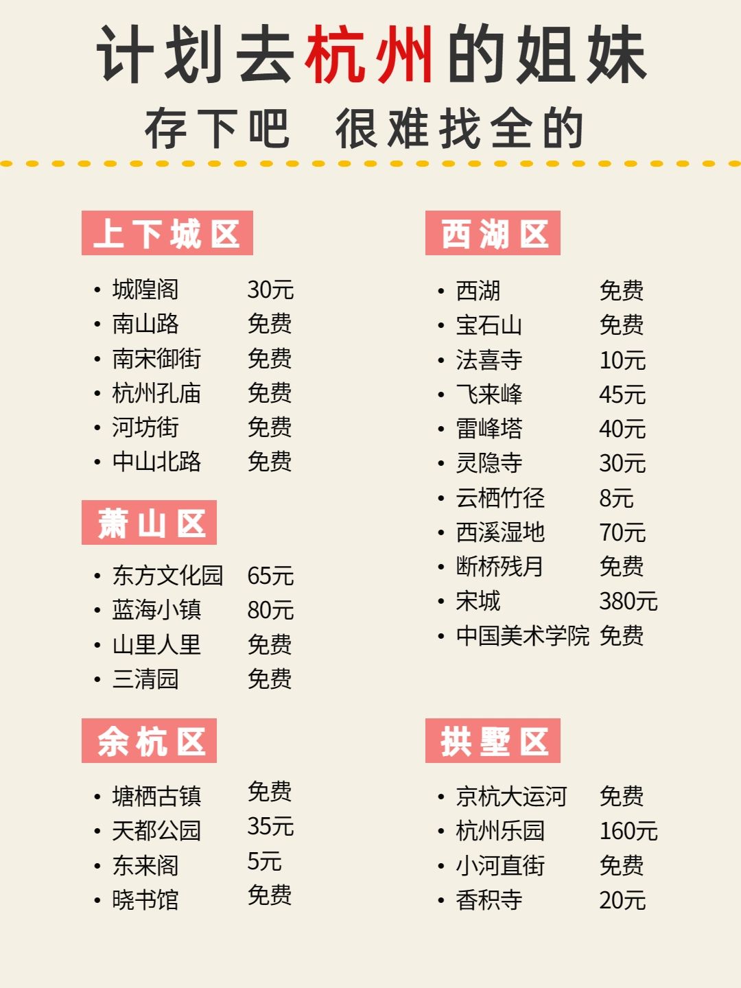超全杭州旅游攻略 要去杭州的朋友快存下