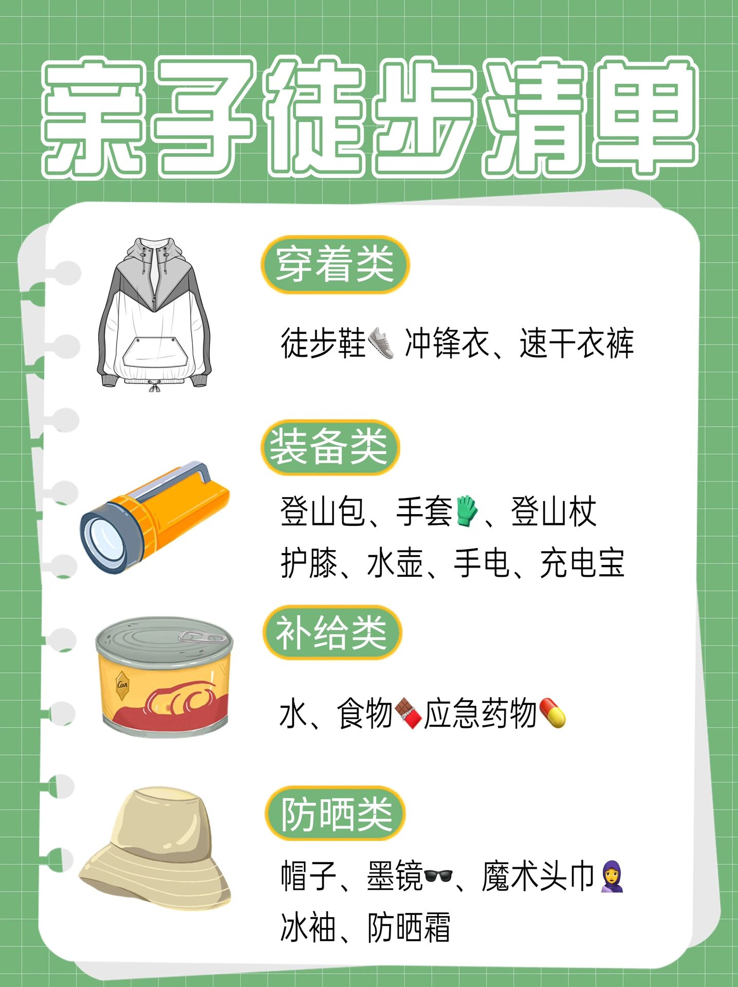 徒步装备清单之全网最全快