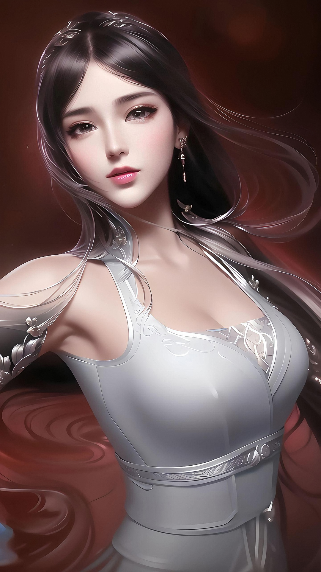 国漫女神｜《西行纪》素衣公主AI全屏手机壁纸：帝释天的女儿！