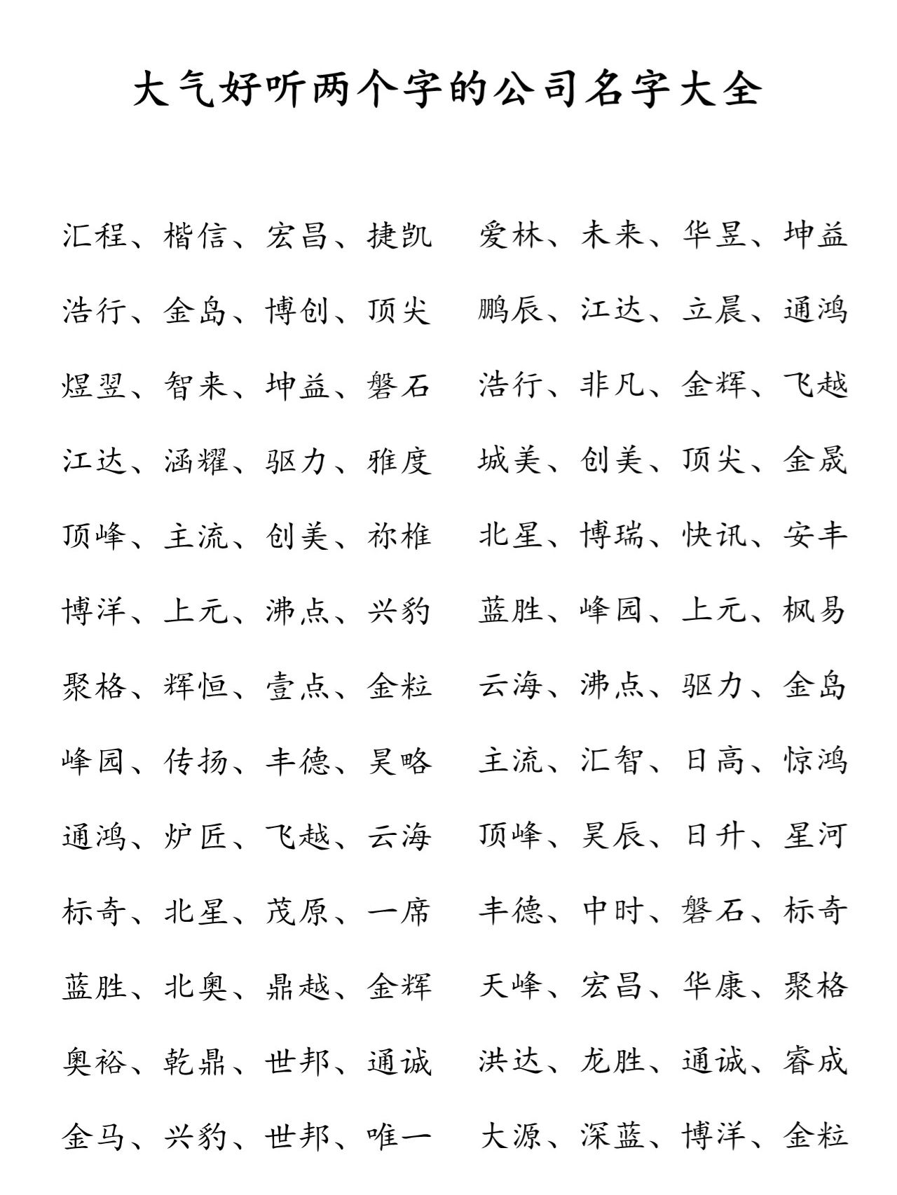 大气好听的公司名#创意新潮公司名字#